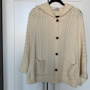 Anthropologie Cream Poncho Sweater